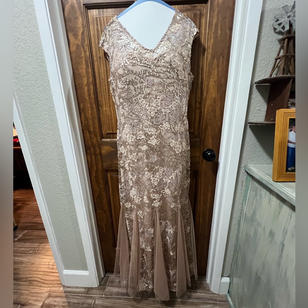 Alex Evening Gown Sequence And Lace - image 1